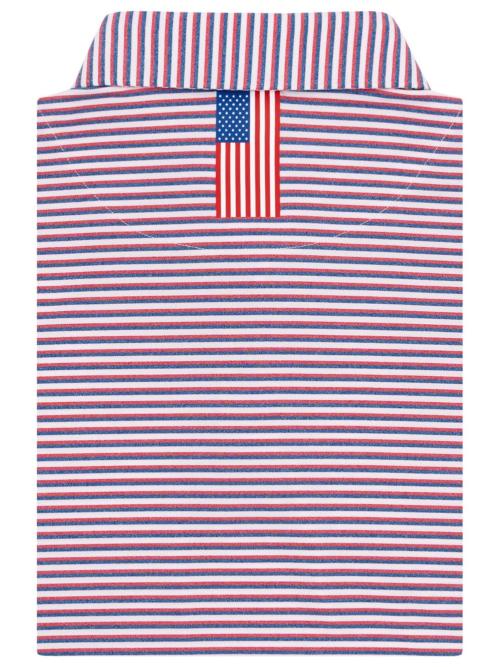 Rhoback Men’s Polo in Red, Blue & White Stripes - Picture 2 of 6